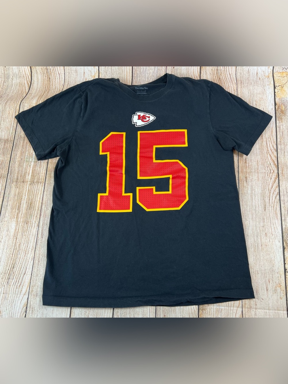 Nike Kansas City Chiefs Patrick Mahomes #15 Black T Shirt Size Large